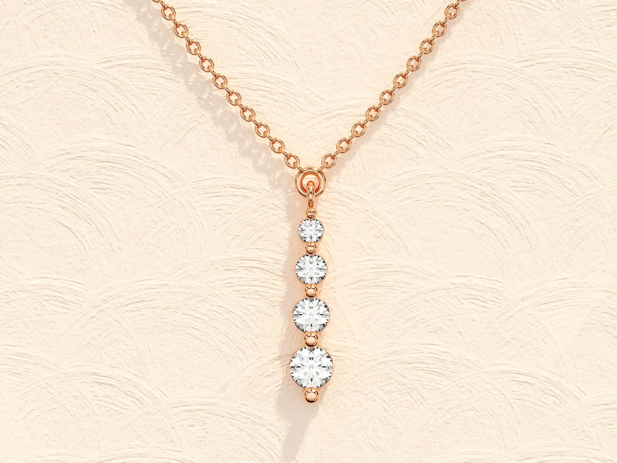 0.11 TCW Round Moissanite Diamond Drop Pendant Necklace