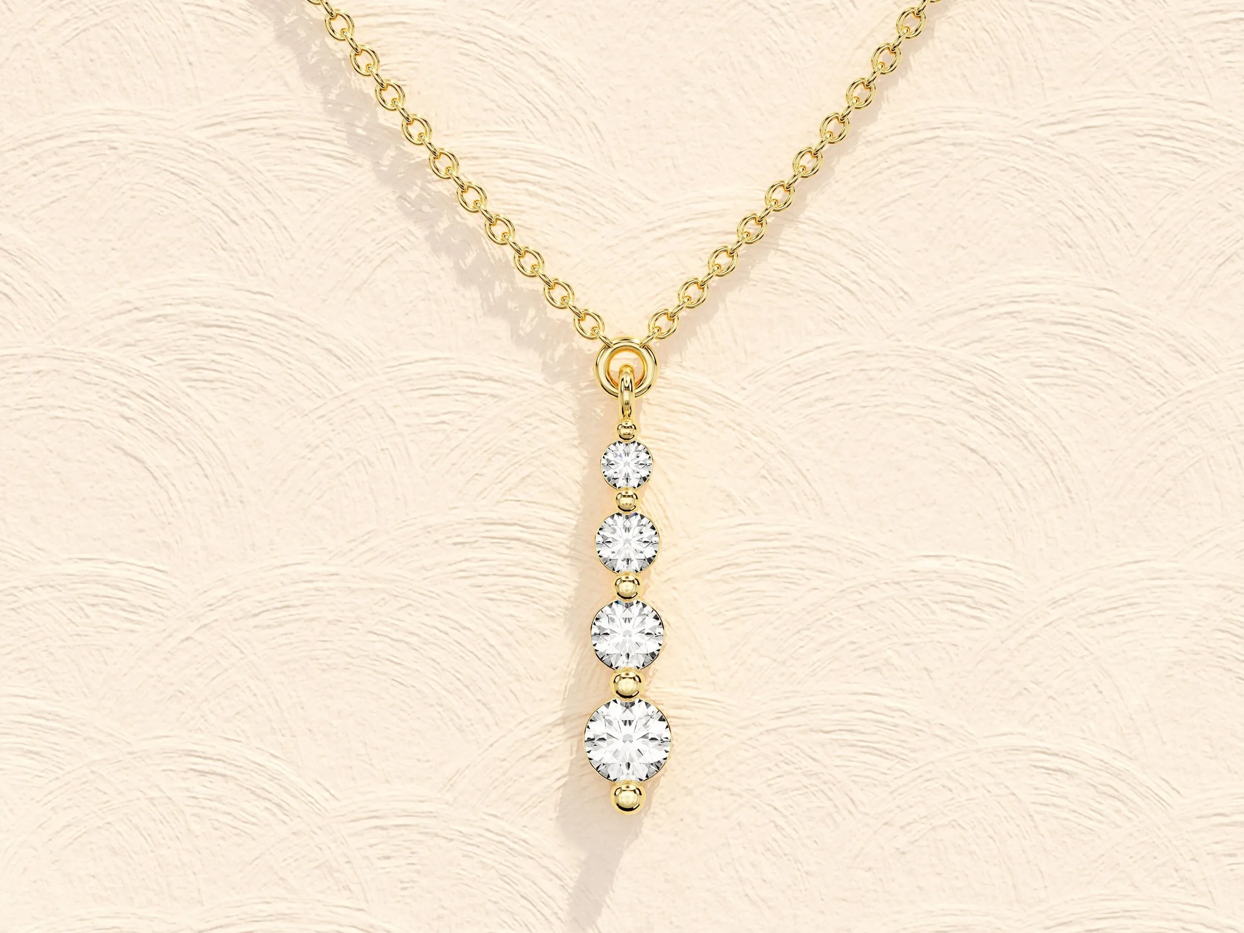 0.11 TCW Round Moissanite Diamond Drop Pendant Necklace