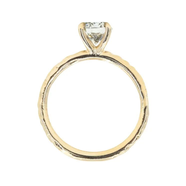 1.02ct Salt and Pepper Diamond Evergreen Solitaire in 14k Yellow Gold, 6.35mm