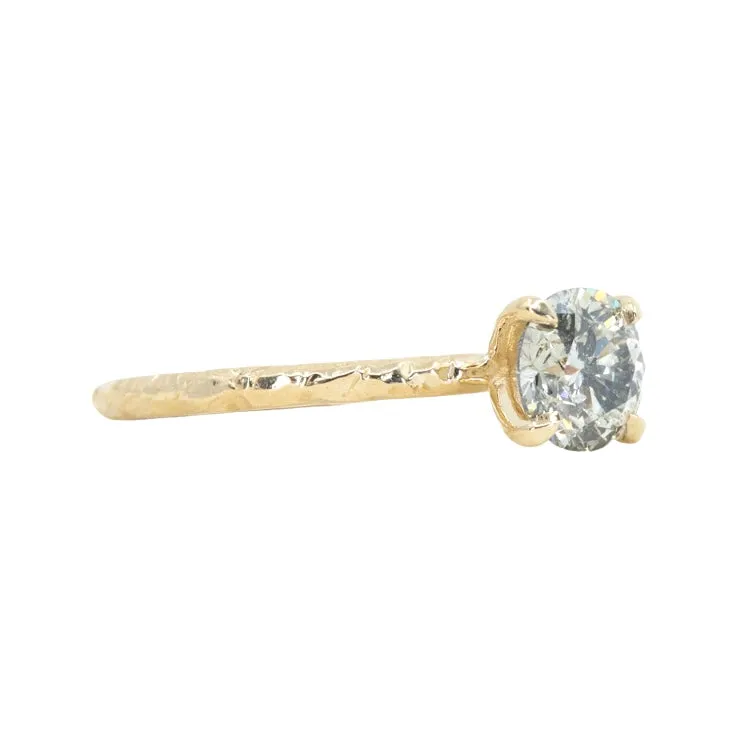 1.02ct Salt and Pepper Diamond Evergreen Solitaire in 14k Yellow Gold, 6.35mm