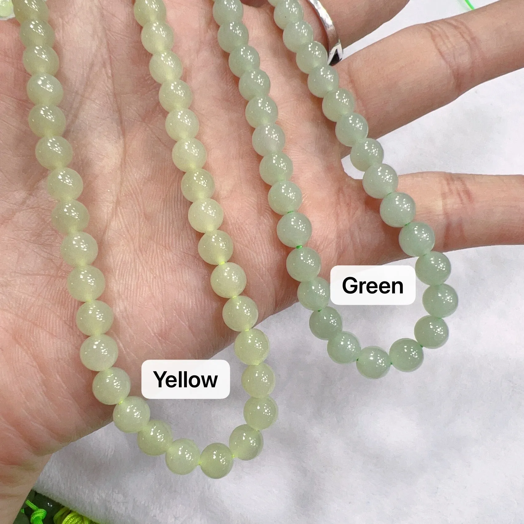 108 Light Green Nephrite Prayer Beads 6mm Round Bead Strands for DIY Jewelry Projects