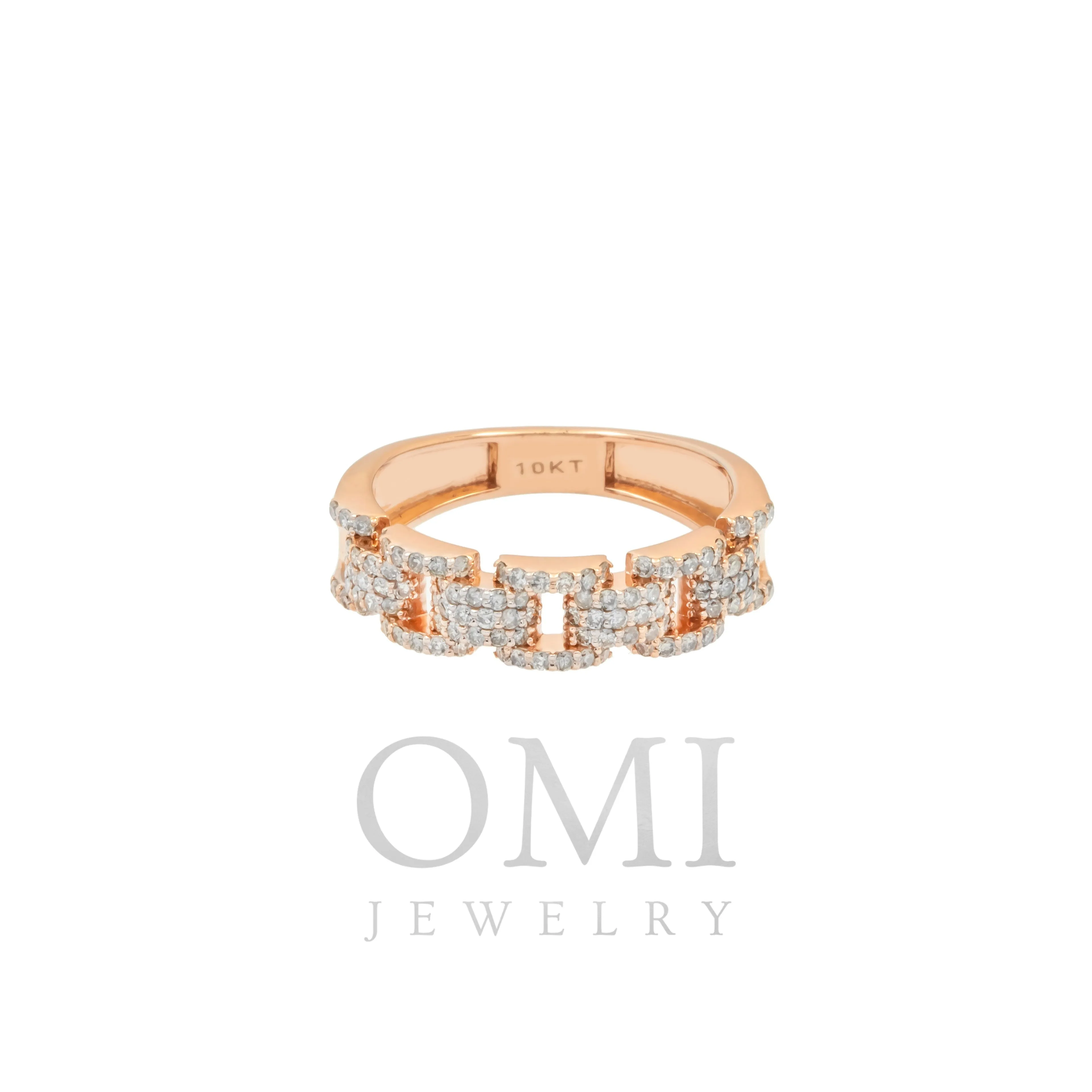 10K GOLD ROUND DIAMOND OPEN LINK RING 0.71 CT