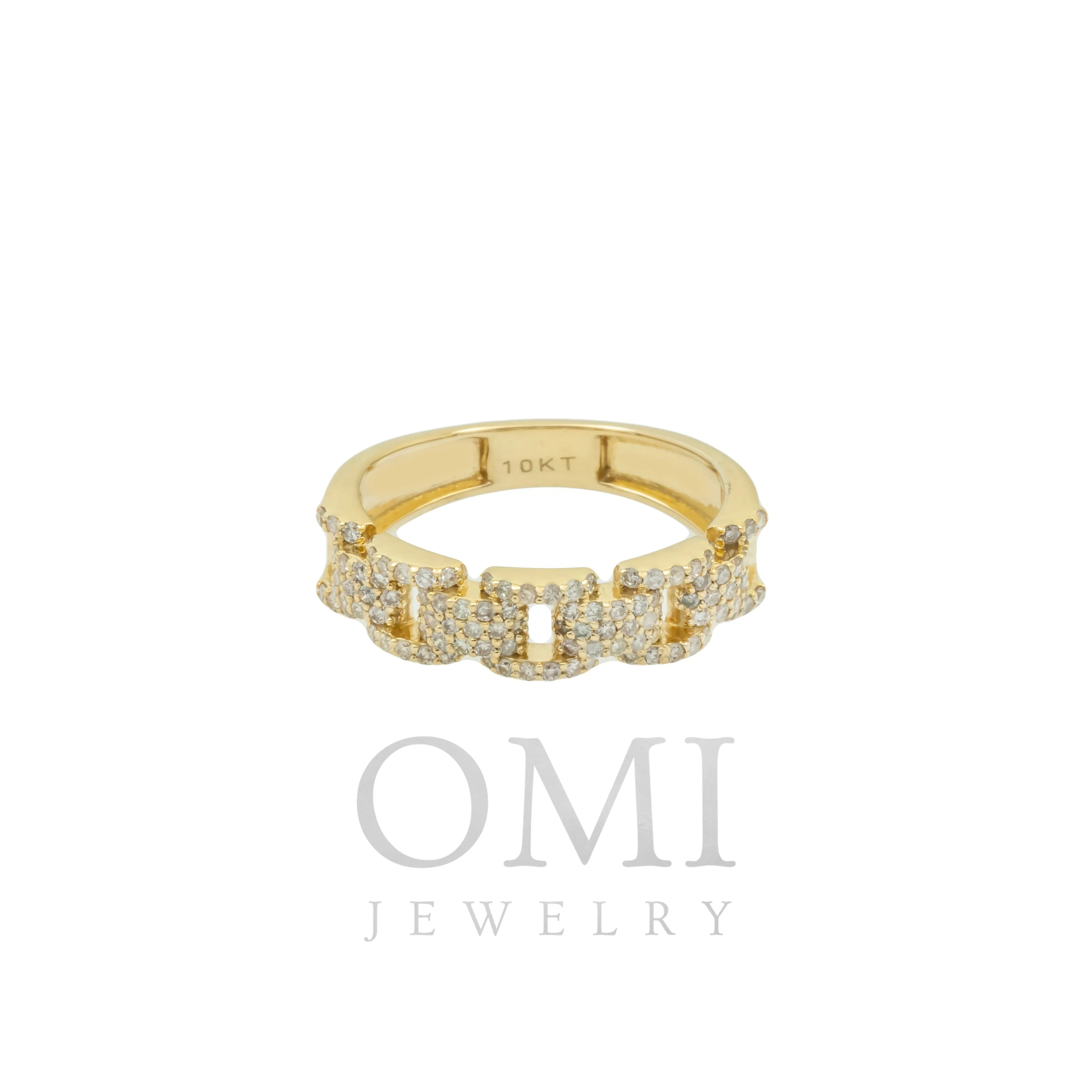 10K GOLD ROUND DIAMOND OPEN LINK RING 0.71 CT