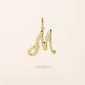 10K Gold Script Initial Charm