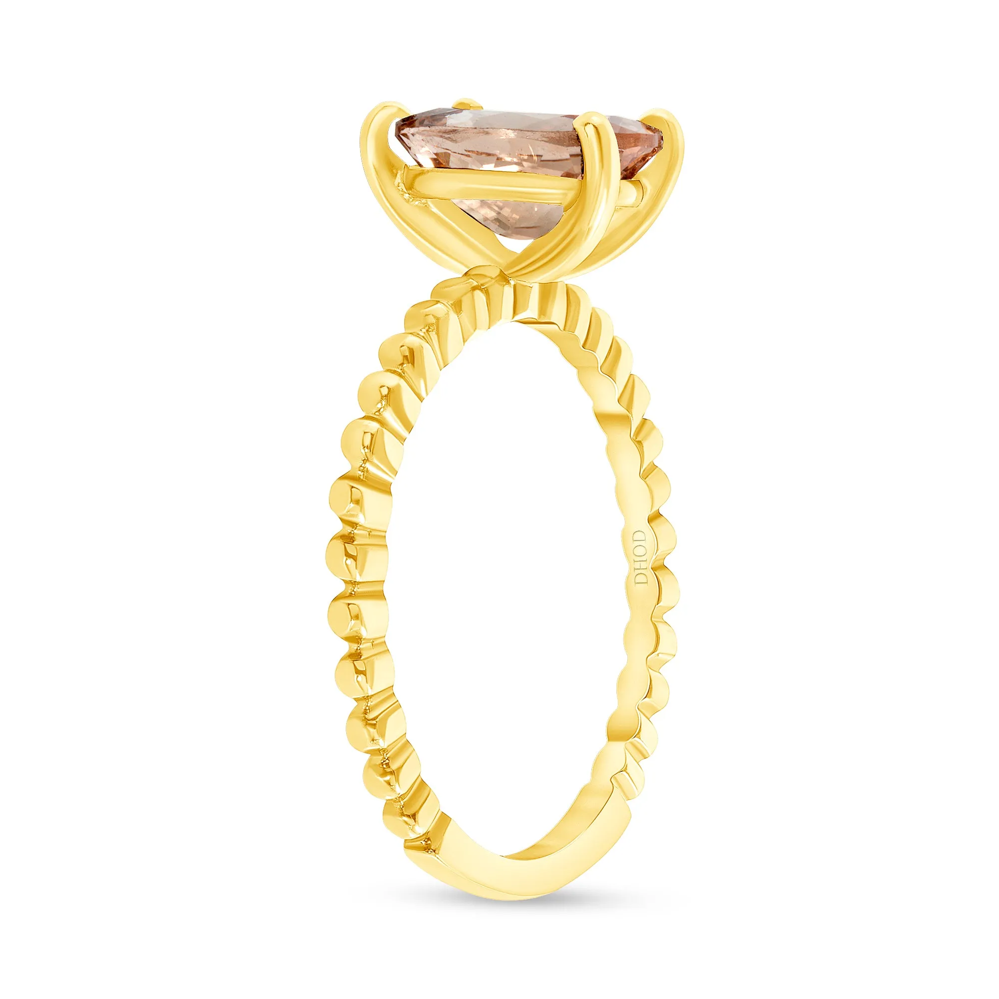 14K Gold 1.75 Carat Oval Morganite Ring