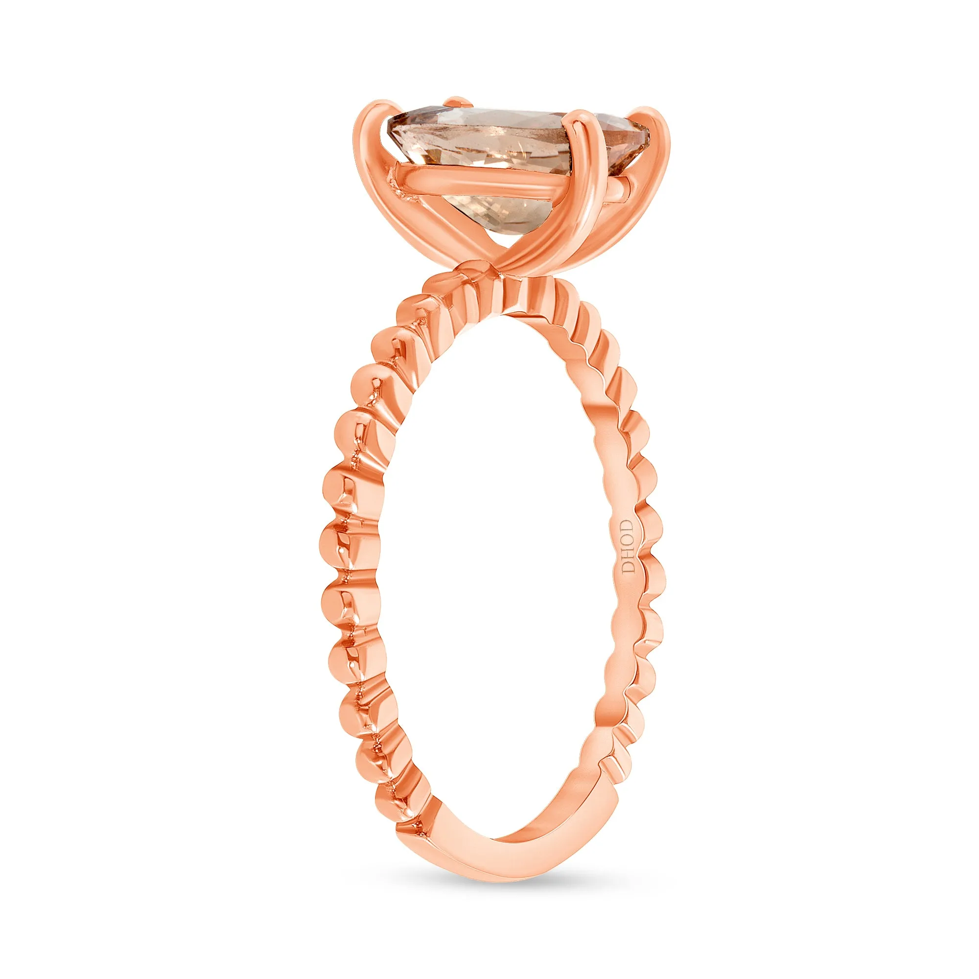 14K Gold 1.75 Carat Oval Morganite Ring