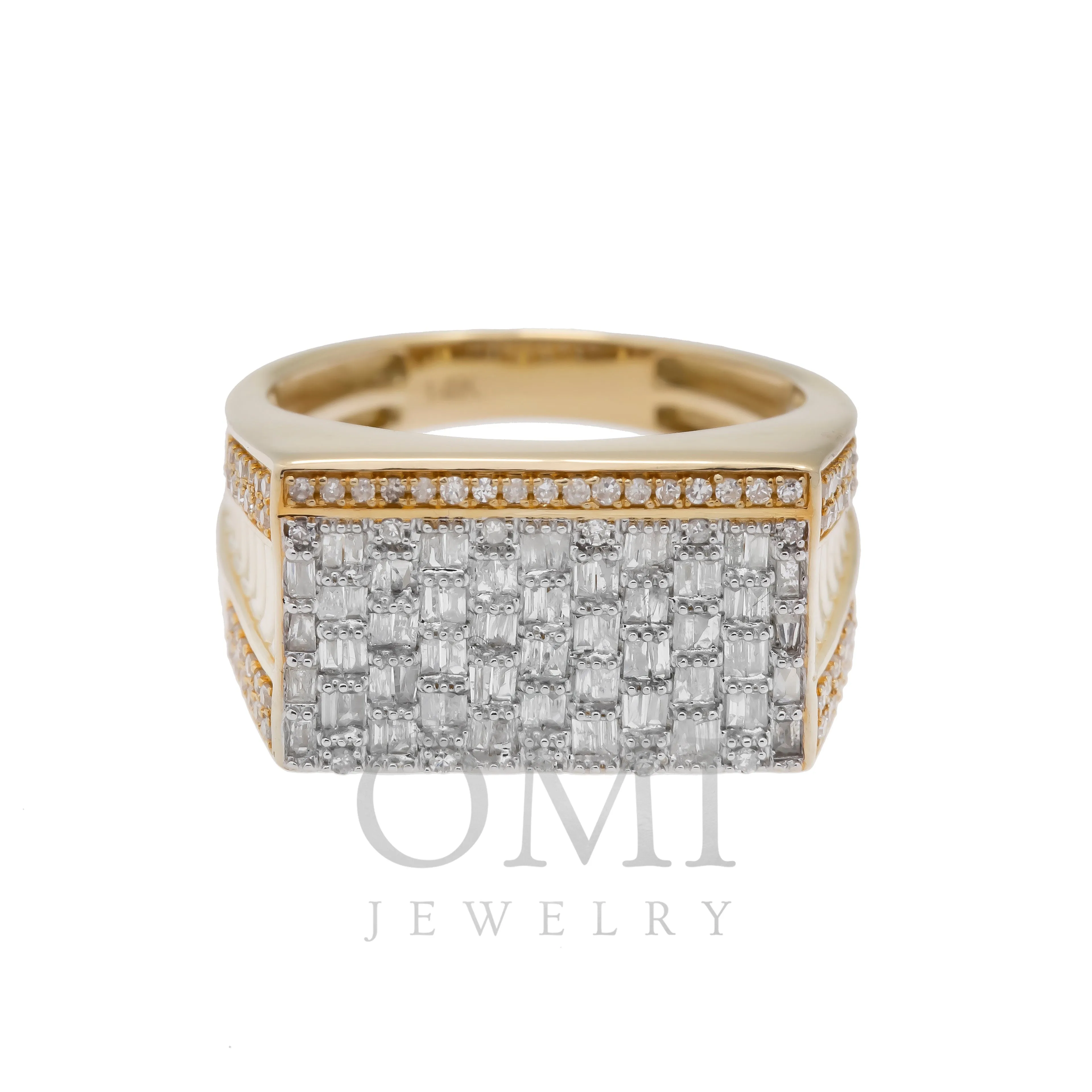 14K GOLD BAGUETTE DIAMOND RECTANGULAR RING 0.83 CT