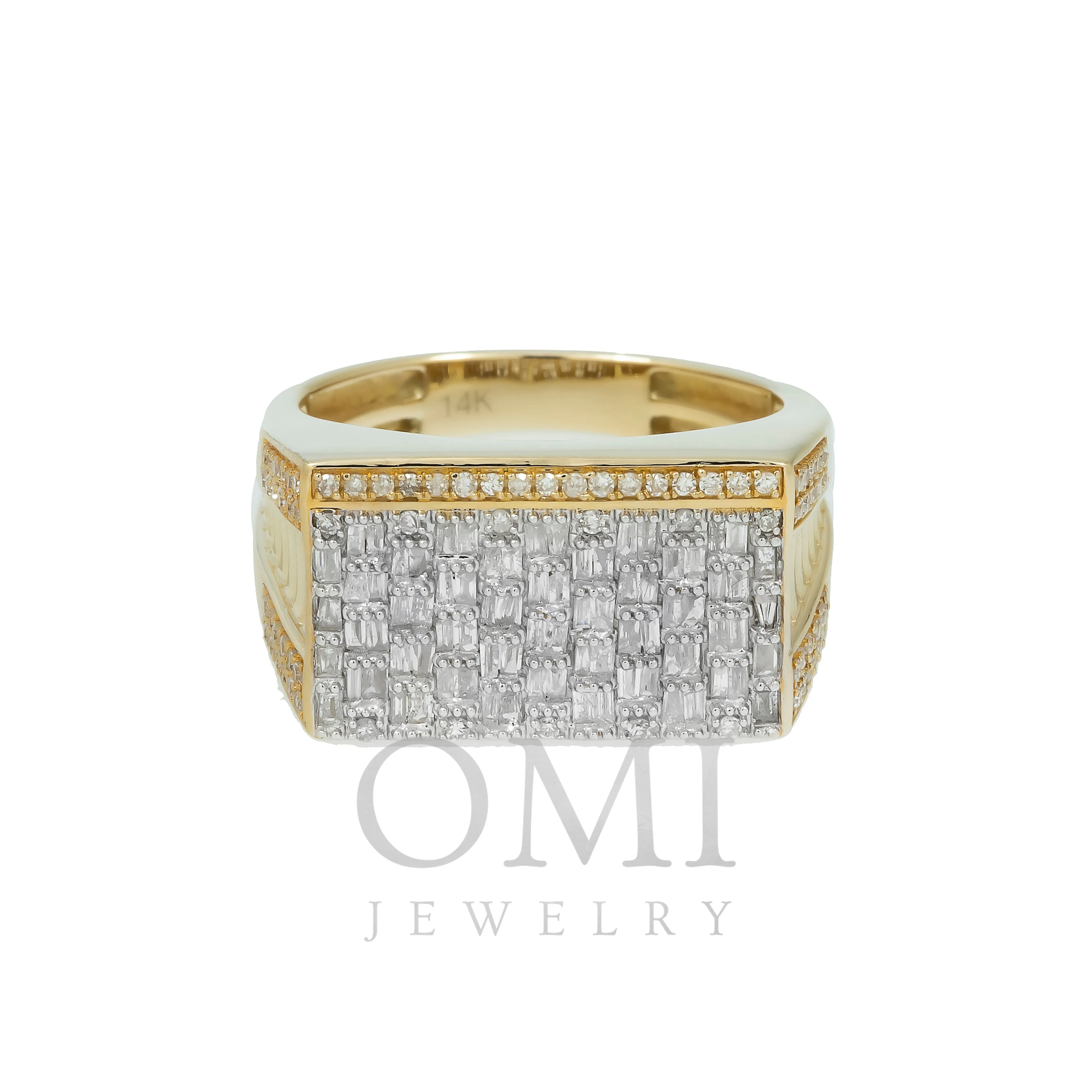 14K GOLD BAGUETTE DIAMOND RECTANGULAR RING 0.83 CT