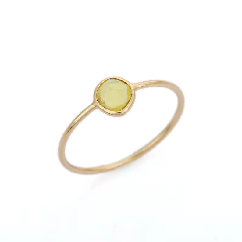 14K Stackable Yellow Sapphire Ring