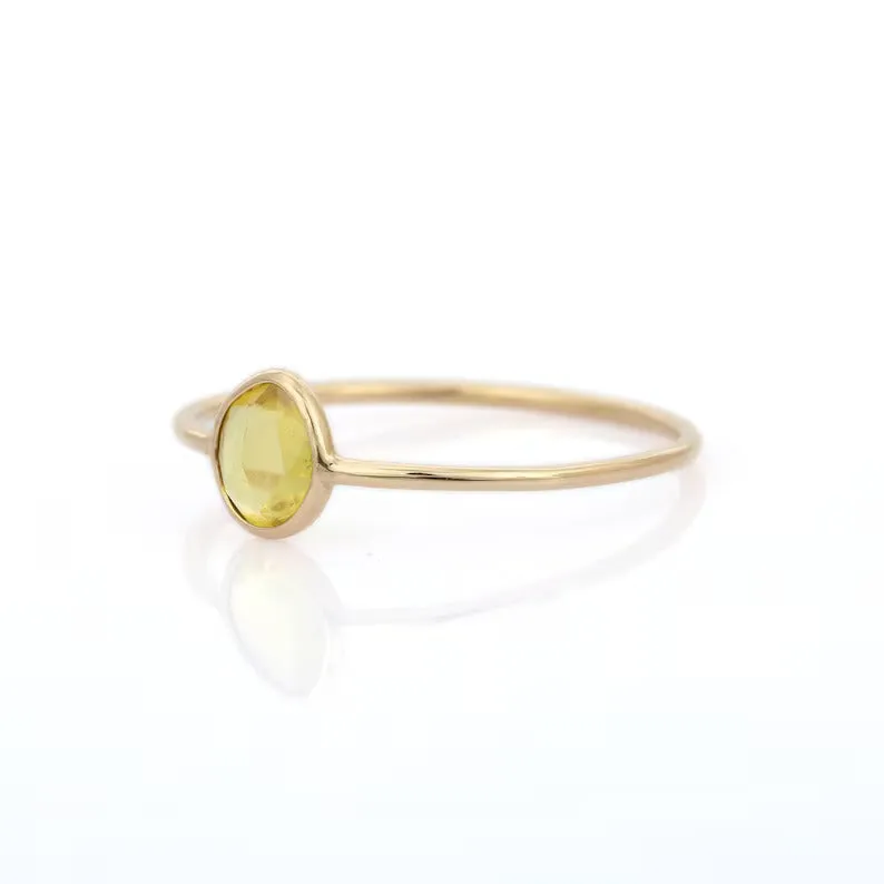 14K Stackable Yellow Sapphire Ring