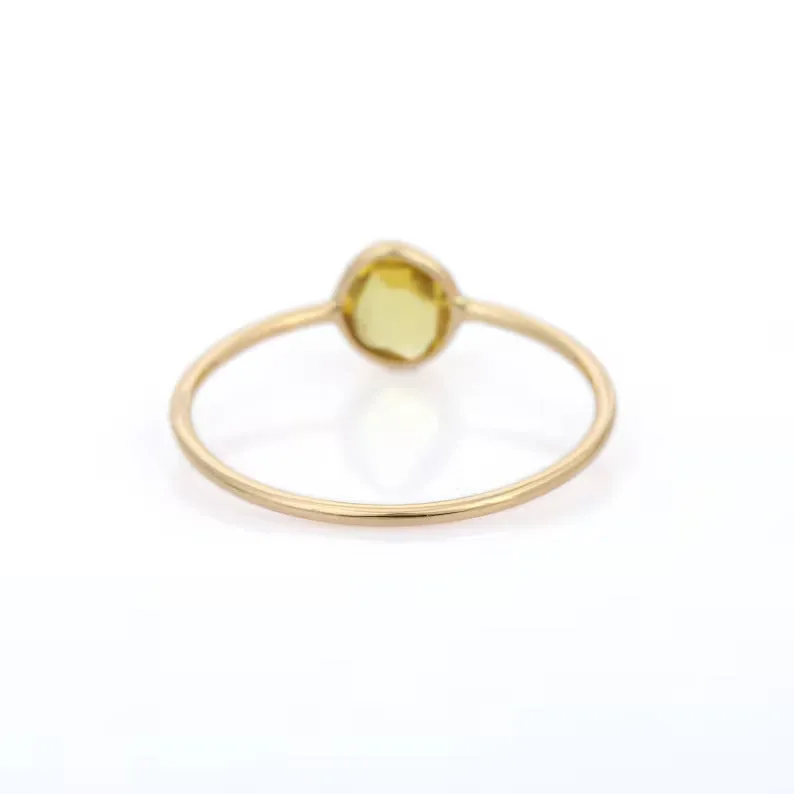 14K Stackable Yellow Sapphire Ring