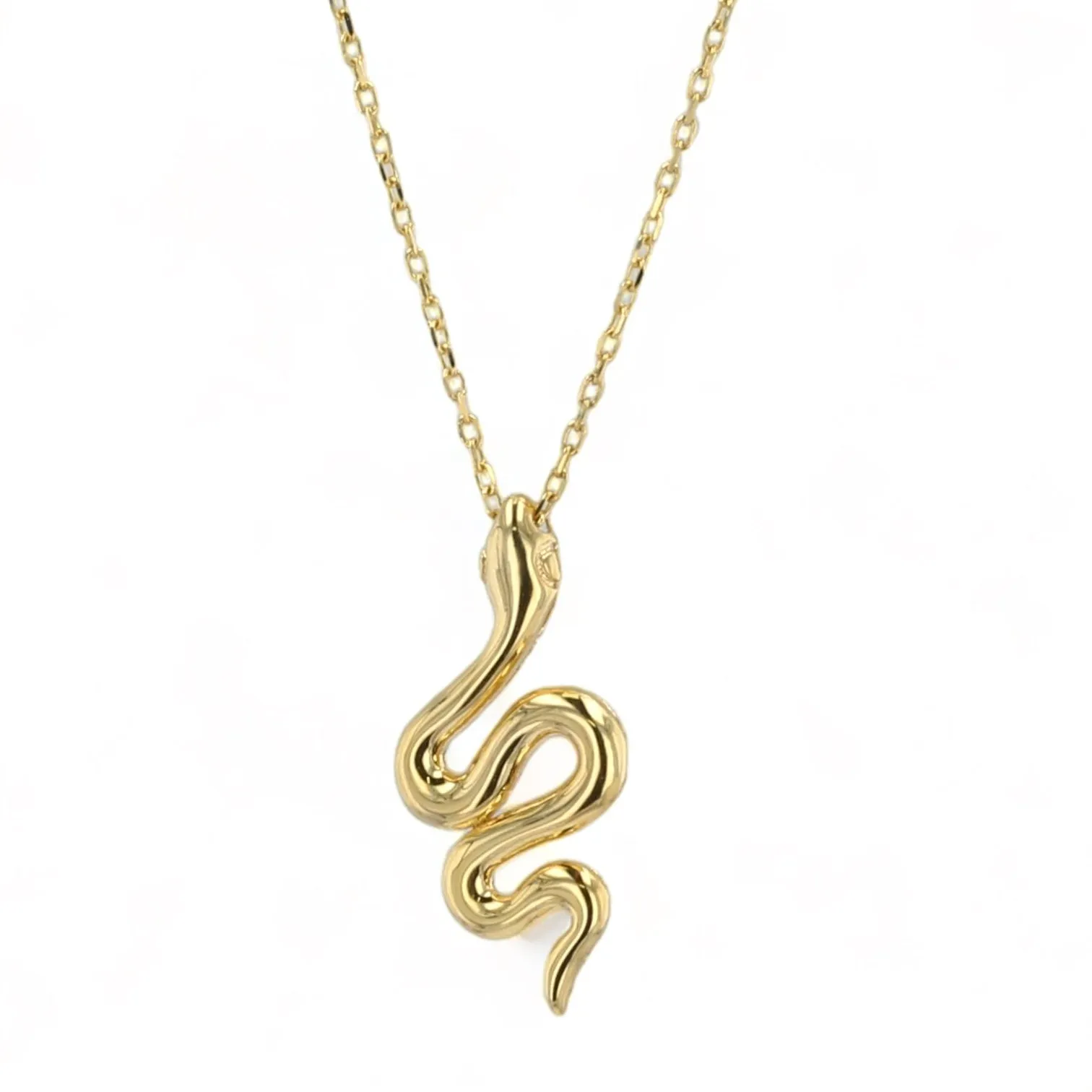 14K Yellow gold snake paper clip baby choker-12162