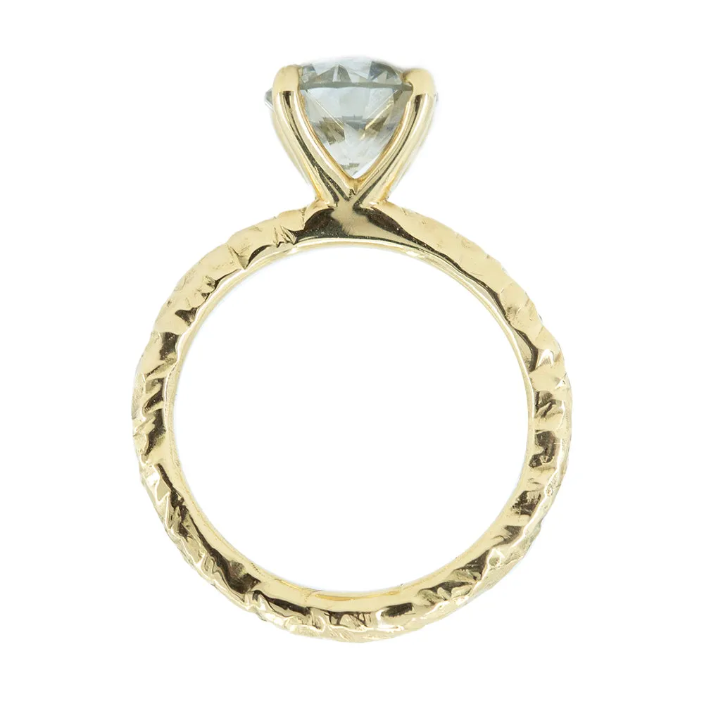 1.59ct Round Grey Diamond Evergreen Solitaire in 18k Yellow Gold