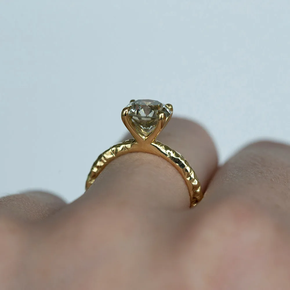 1.59ct Round Grey Diamond Evergreen Solitaire in 18k Yellow Gold