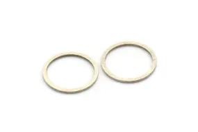 15mm Circle Connectors, 24 Antique Silver Plated Brass Circle Connectors (15x0.80mm) A3346