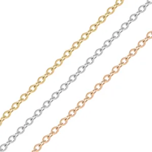 1.5mm Stainless Steel Oval Loop Permanent Jewelry Chain By The Foot / SPL1008