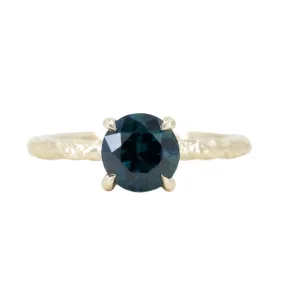 1.61ct Deep Blue Nigerian Sapphire Evergreen Solitaire Ring in 14k Yellow Gold