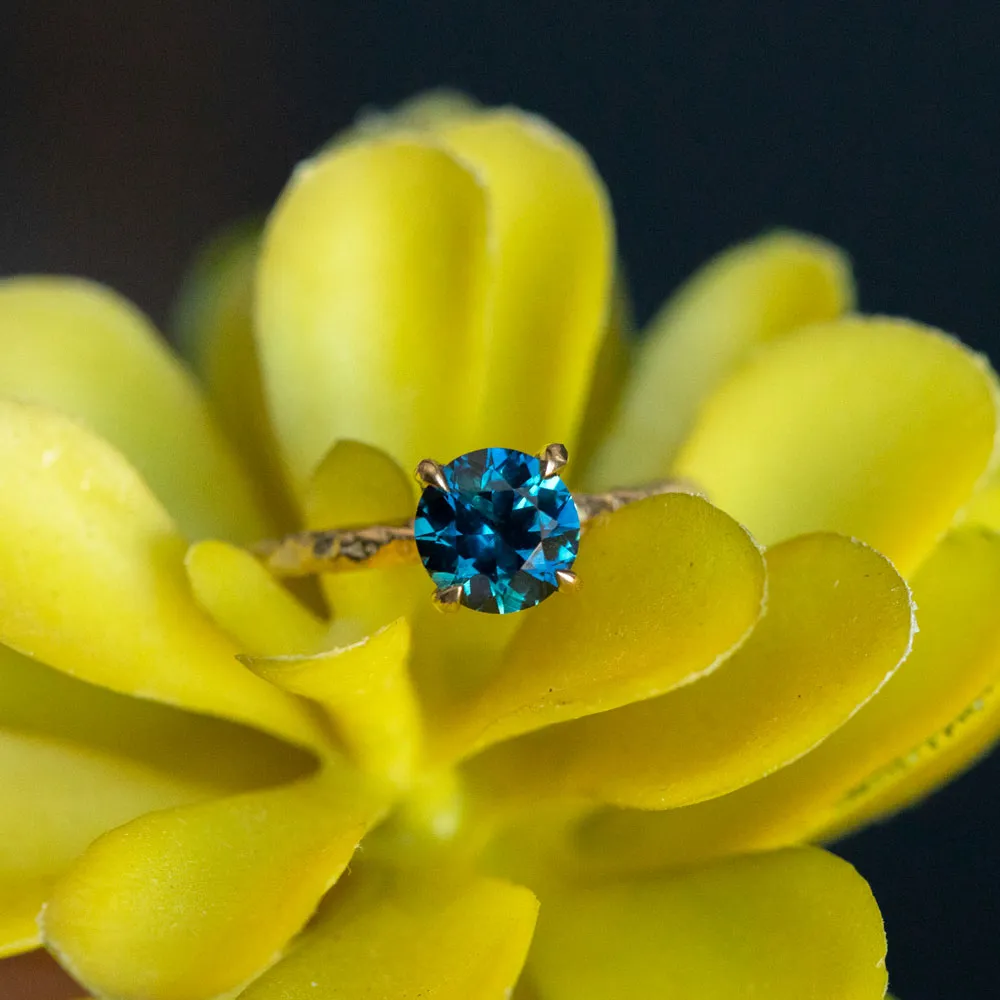 1.61ct Deep Blue Nigerian Sapphire Evergreen Solitaire Ring in 14k Yellow Gold