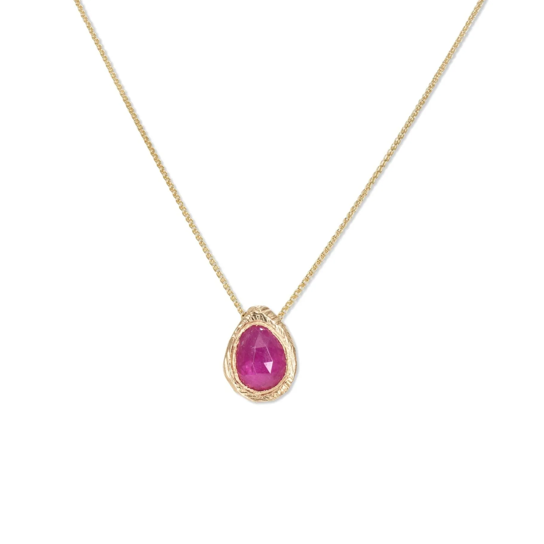 18K Freeform Slider Necklace in Ruby