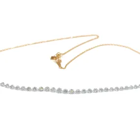 18k Gold Diamond Adjustable Choker Necklace