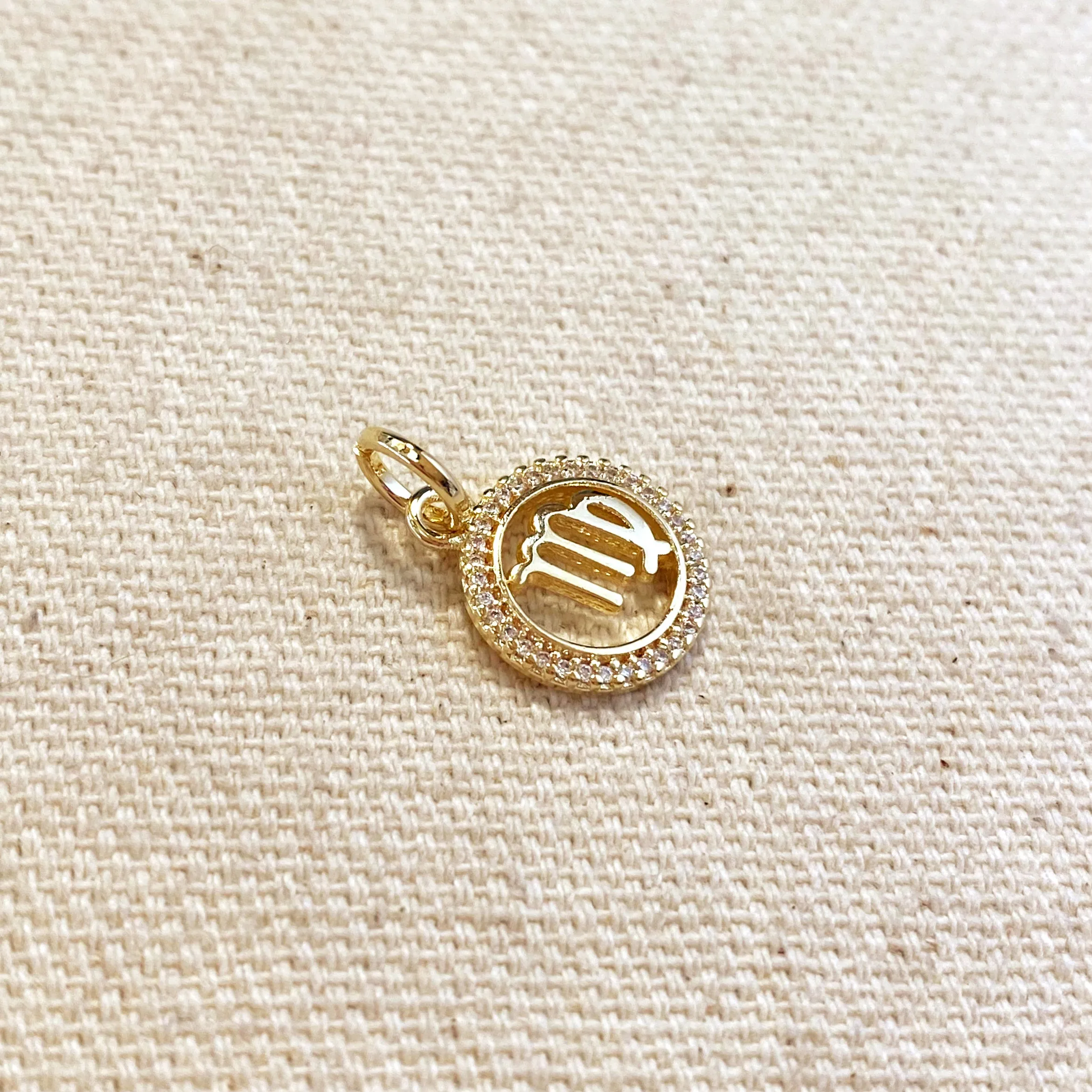 18k Gold Filled Mini Virgo Zodiac Pendant