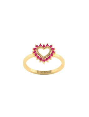 18K Gold Radiant Love Beaming Heart Ring