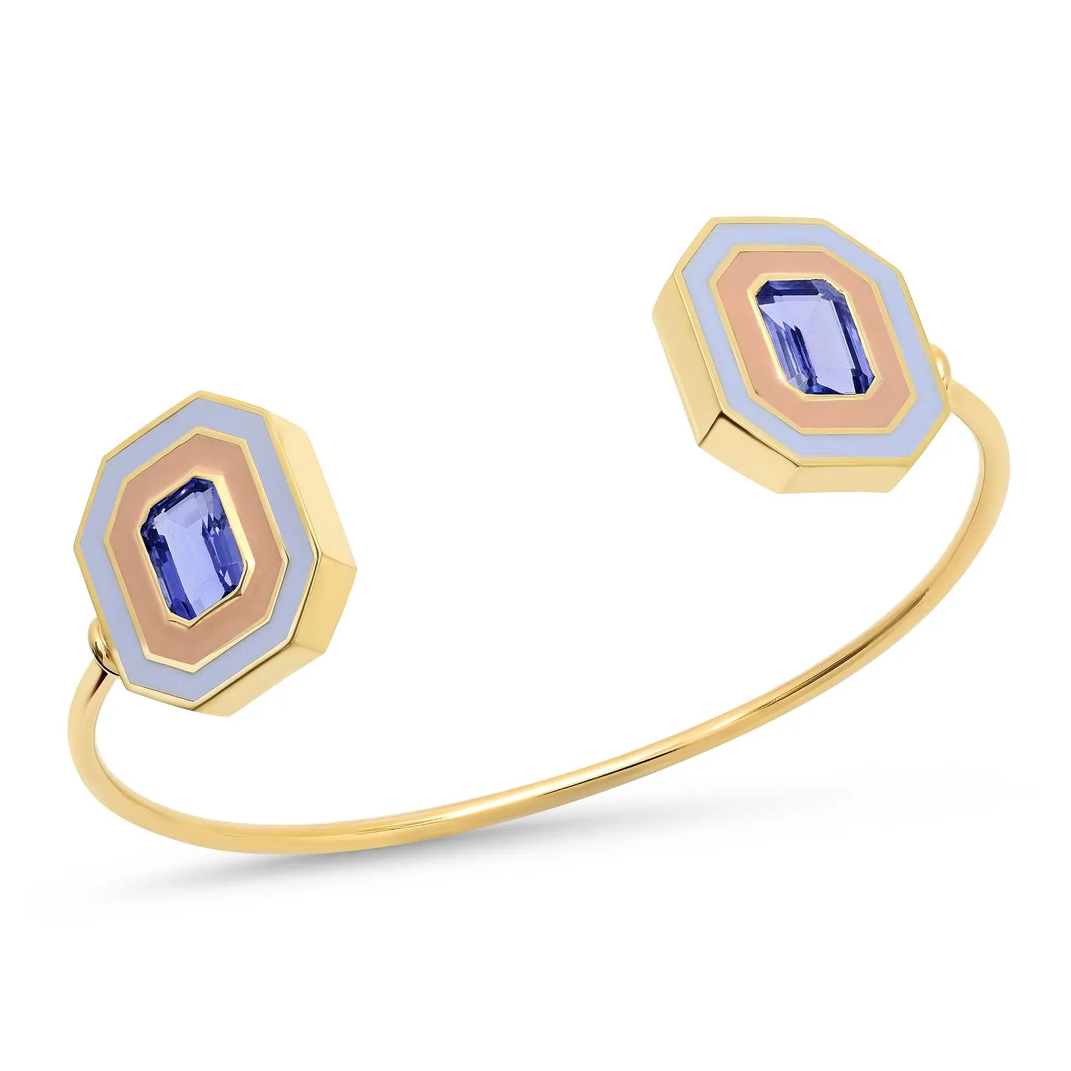 18KYG Davis Tanzanite Enamel Cuff