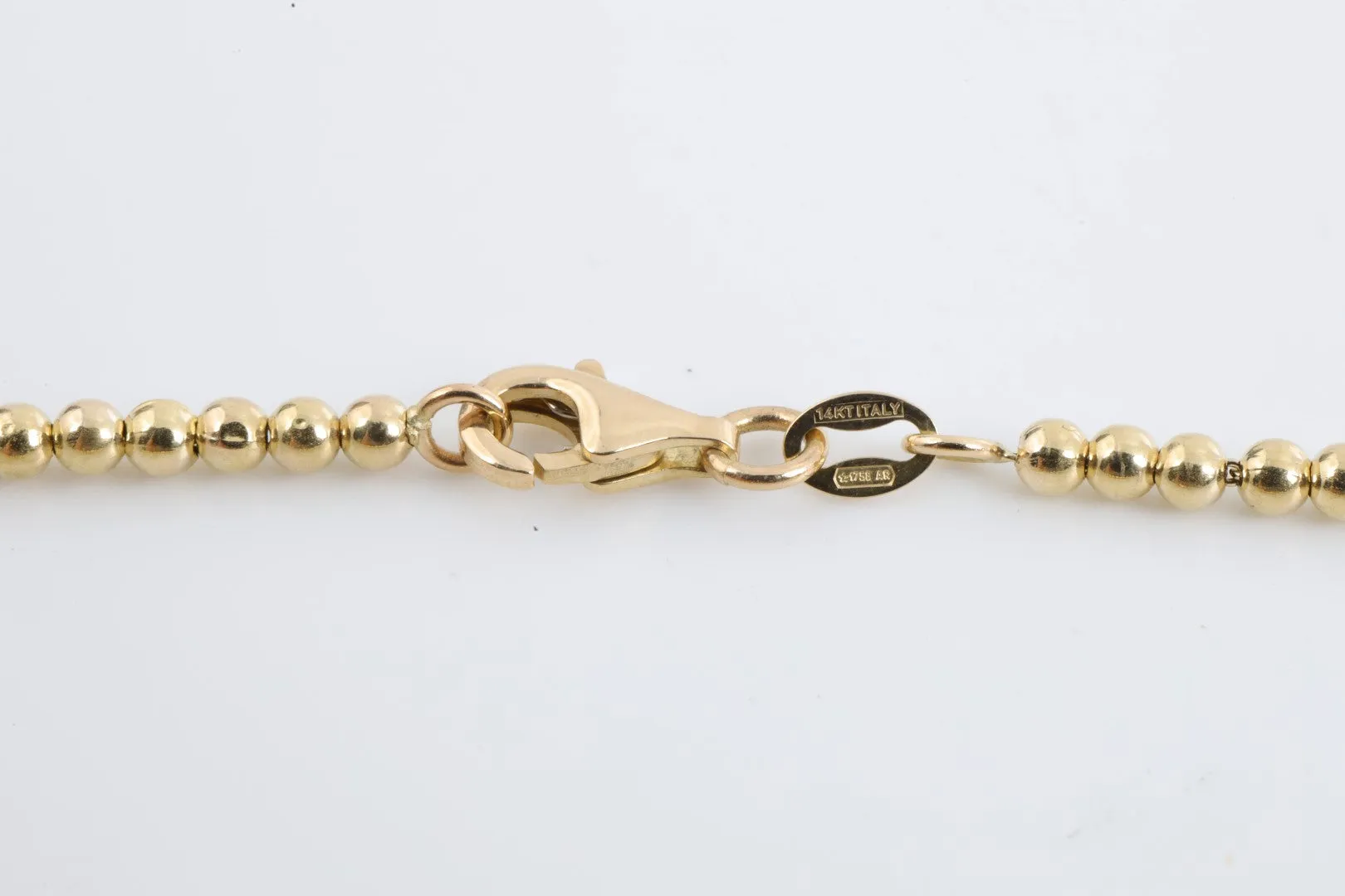 18" 14k Yellow Gold Graduated Bead Necklace (5.19g.)