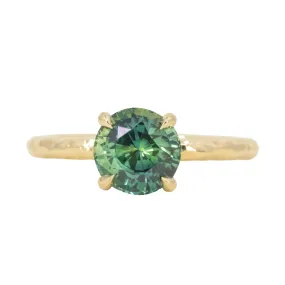 2.12ct Round Parti Madagascar Sapphire Evergreen Solitaire in 14k Yellow Gold