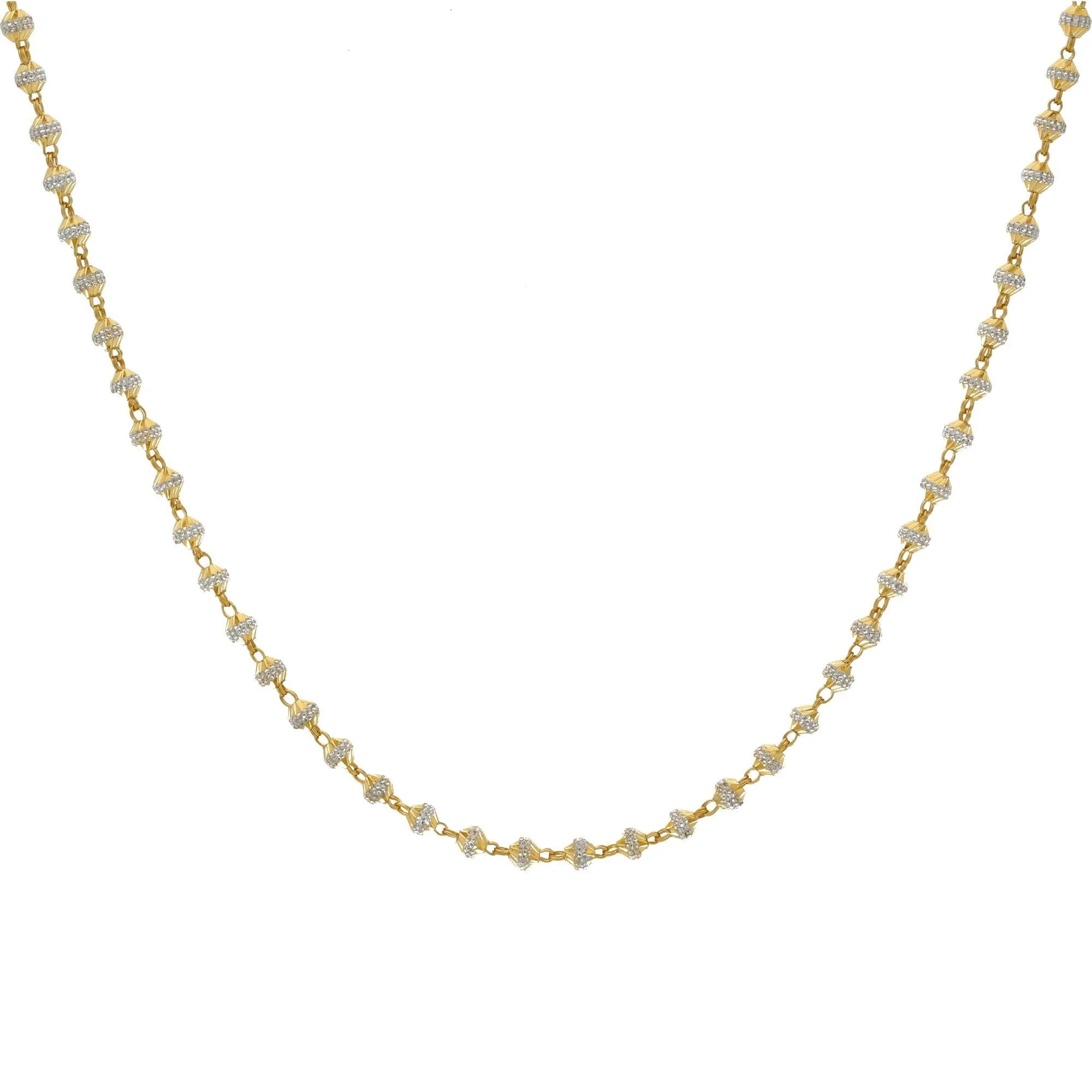 22K Yellow & White Gold Olivia Chain