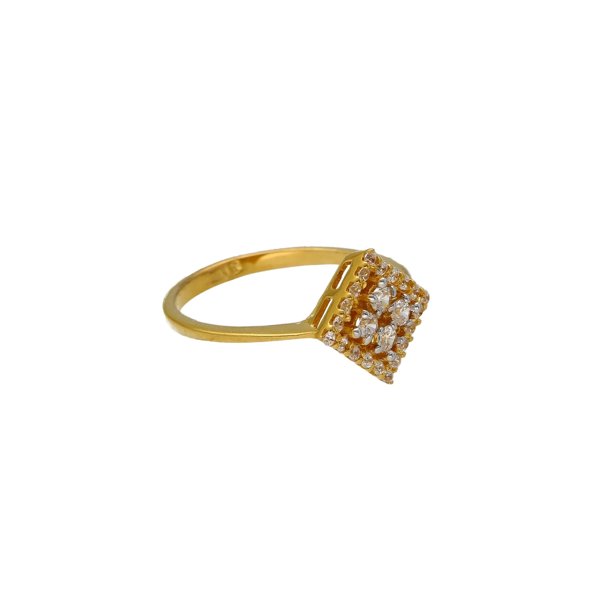 22K Yellow Gold & CZ Ring (2.9gm)