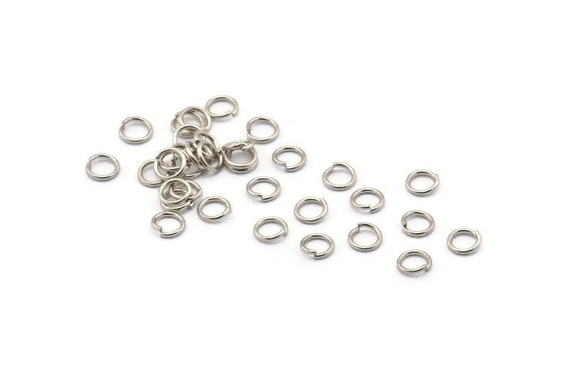 4mm Jump Ring - 200 Silver Brass Jump Rings (4mm) B0065