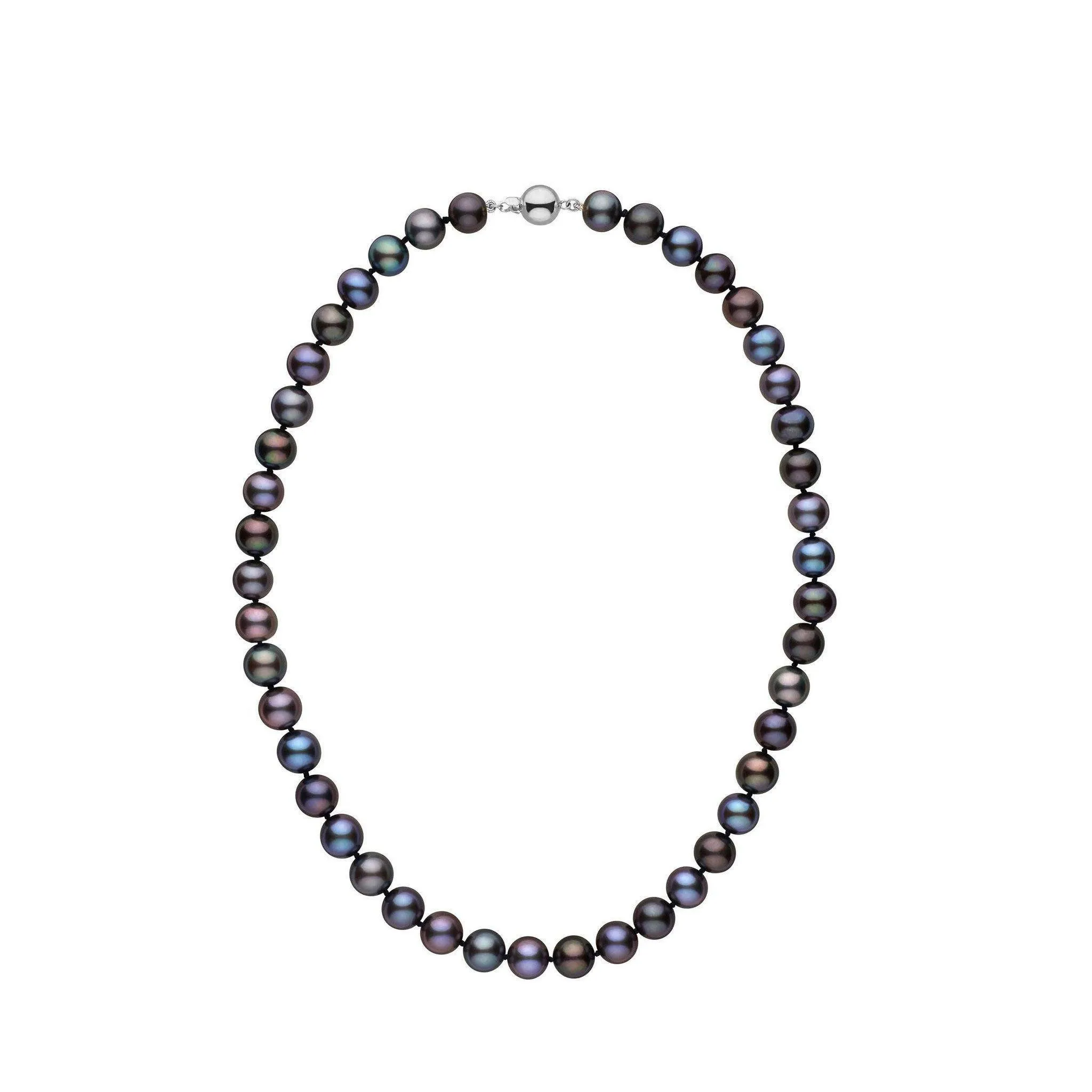 8.5-9.0 mm 16 Inch AA  Black Freshwater Pearl Necklace