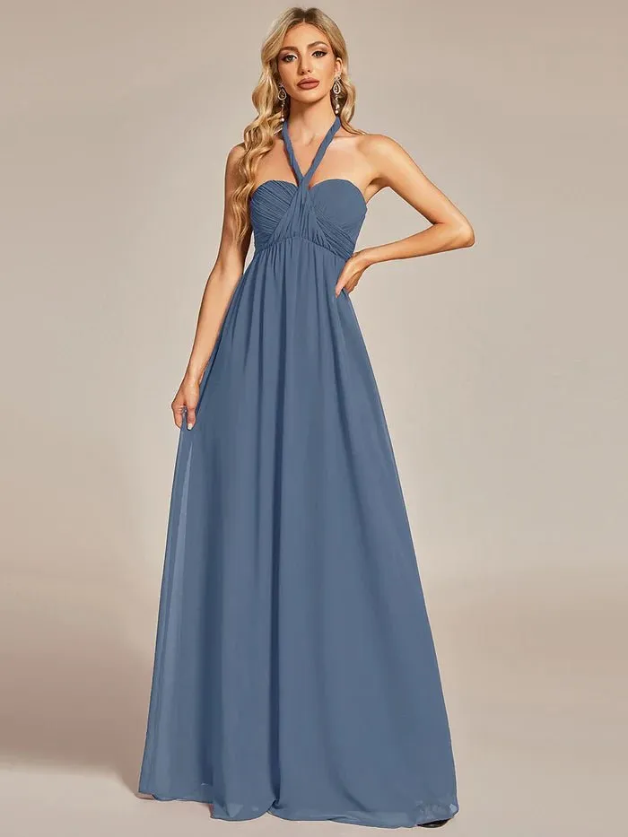 A-Line Chiffon Floor Length  Evening Dress