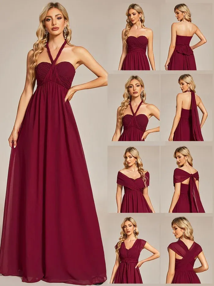 A-Line Chiffon Floor Length  Evening Dress