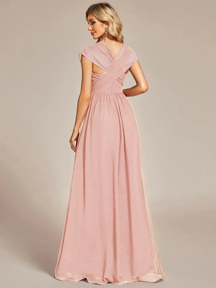 A-Line Chiffon Floor Length  Evening Dress