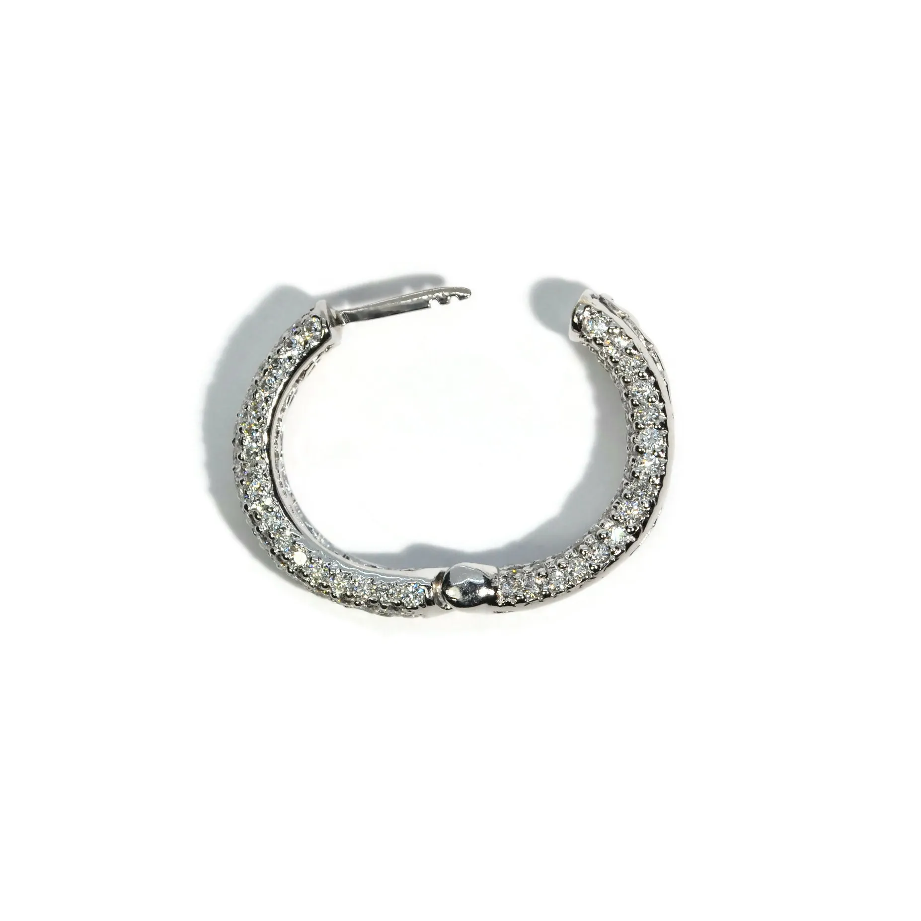 AFJ Diamond Collection - Small Diamond Hoop Earrings, White Gold