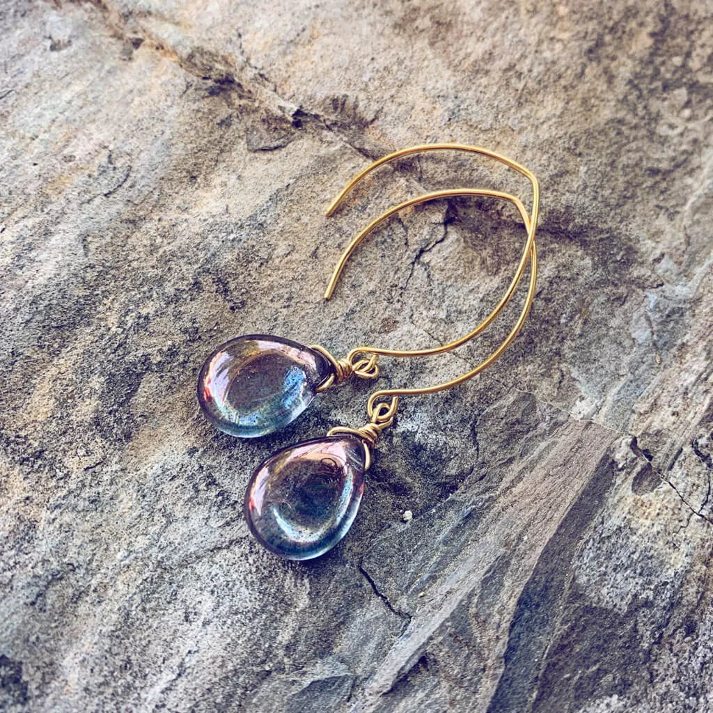 allure // luminous czech glass teardrop earrings