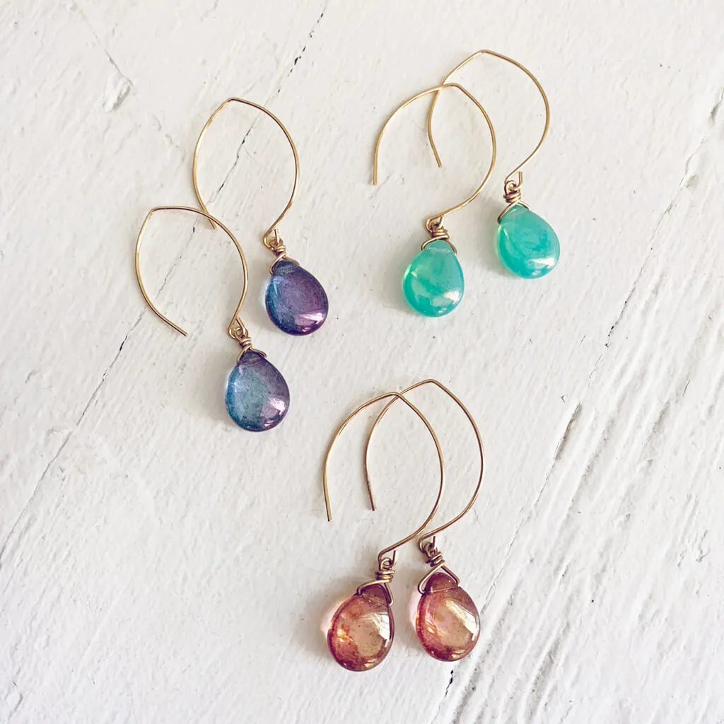 allure // luminous czech glass teardrop earrings