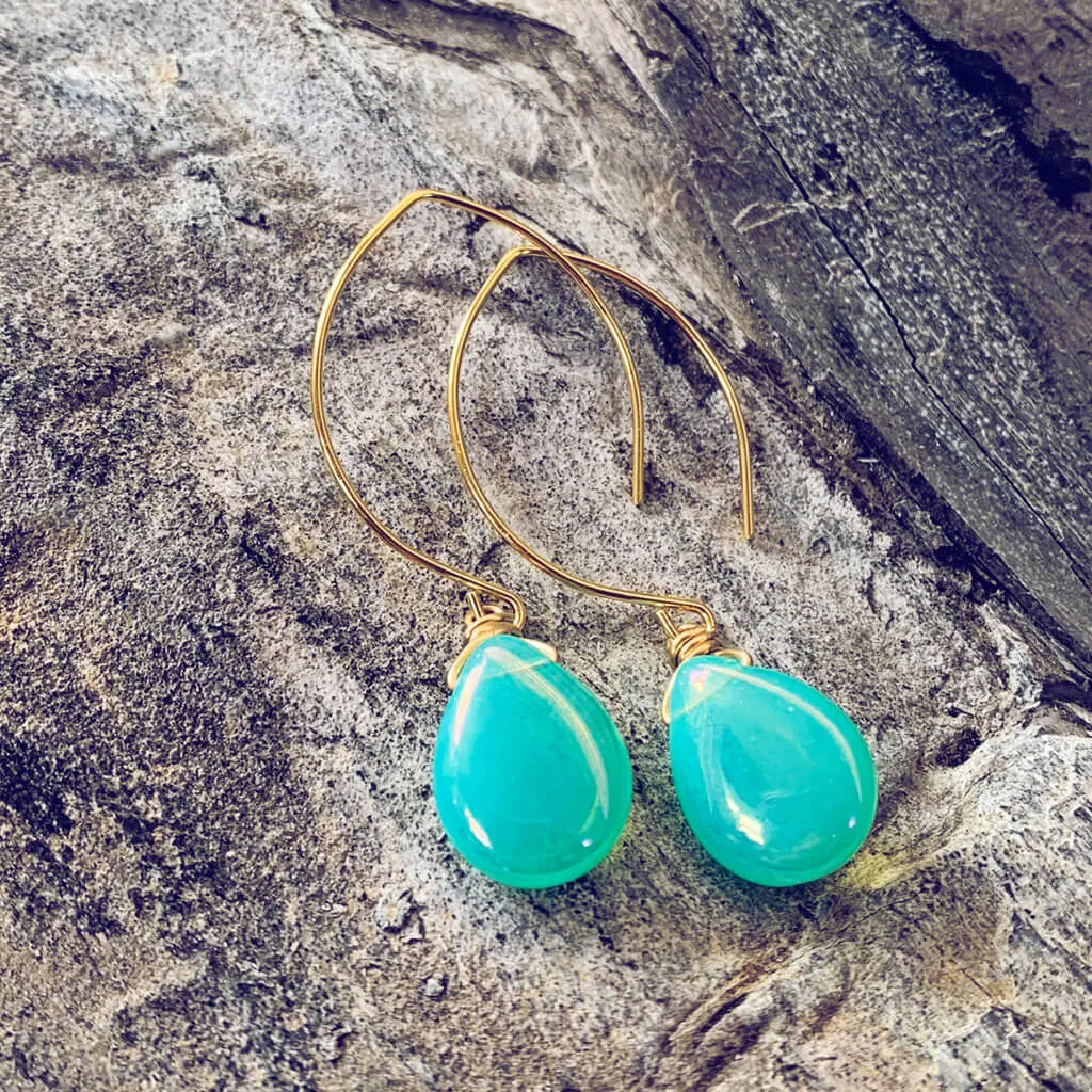 allure // luminous czech glass teardrop earrings