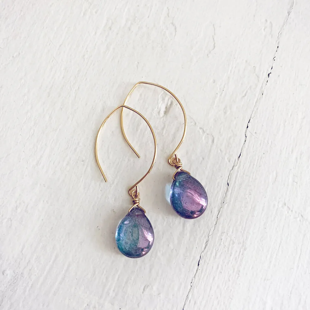 allure // luminous czech glass teardrop earrings