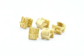 Anchor Charm, 2 Raw Brass Anchor Beads, Connectors  (14x9mm) N0379