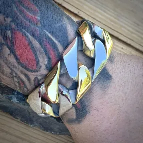 Bagger Bracelet - Gold & Silver - 1.25 Wide - The Classic - B26