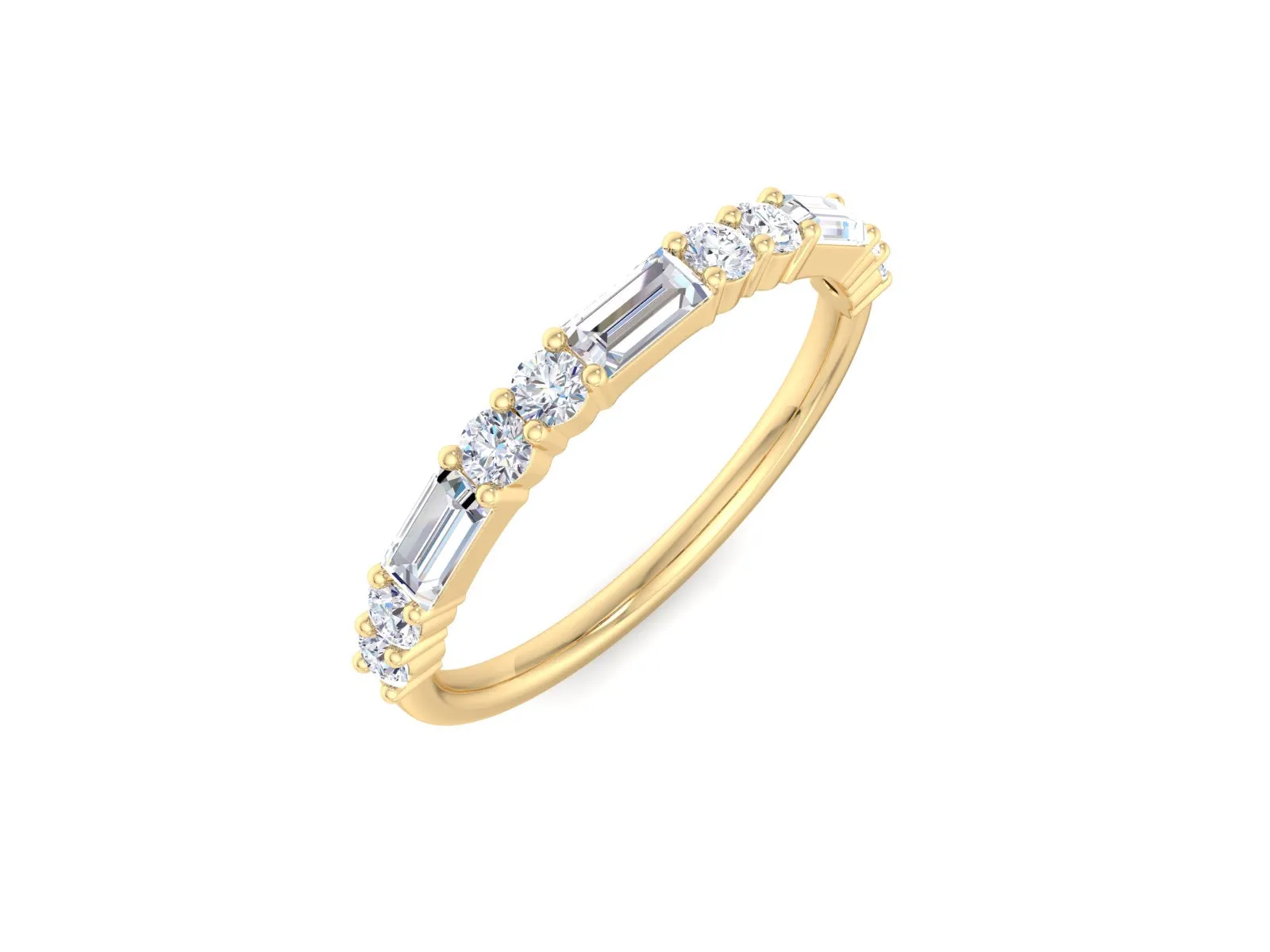 Baguette Diamond Ring Half Eternity Baguette Diamond Wedding Band