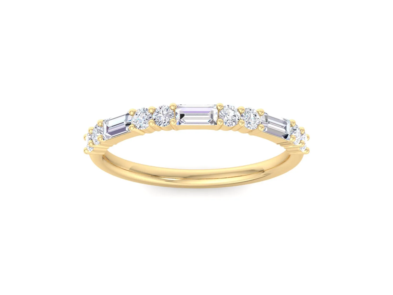 Baguette Diamond Ring Half Eternity Baguette Diamond Wedding Band