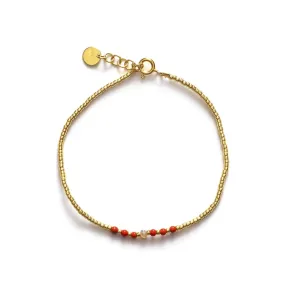 Bead & Gem Bracelet, Coral