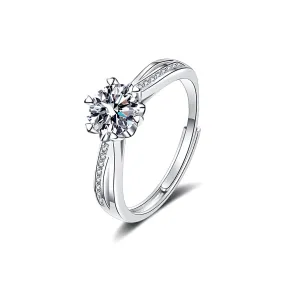 Bilateral Snowflake Moissanite Ring