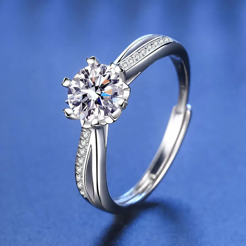 Bilateral Snowflake Moissanite Ring