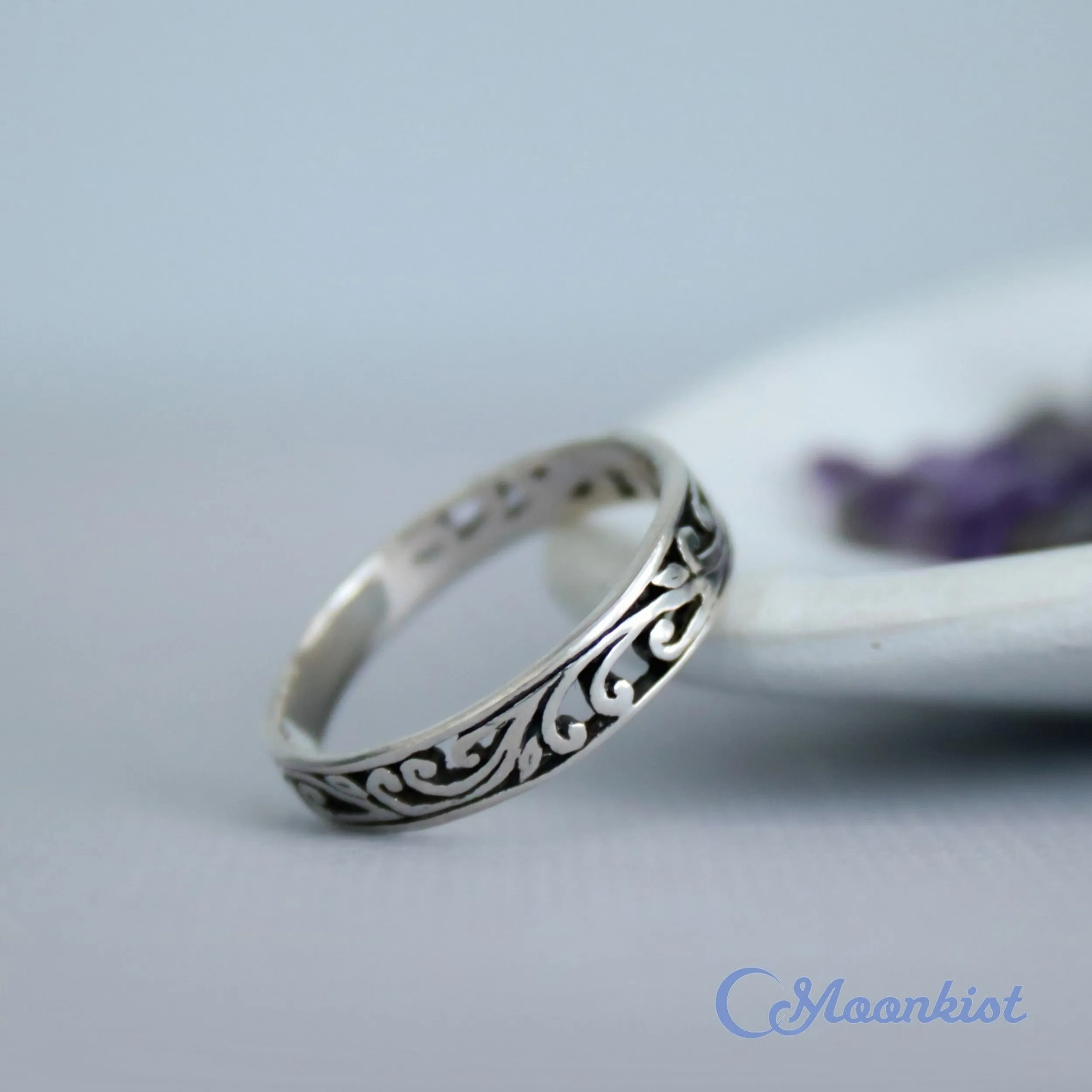 Bohemian Sterling Silver Womens Wedding Ring | Moonkist Designs