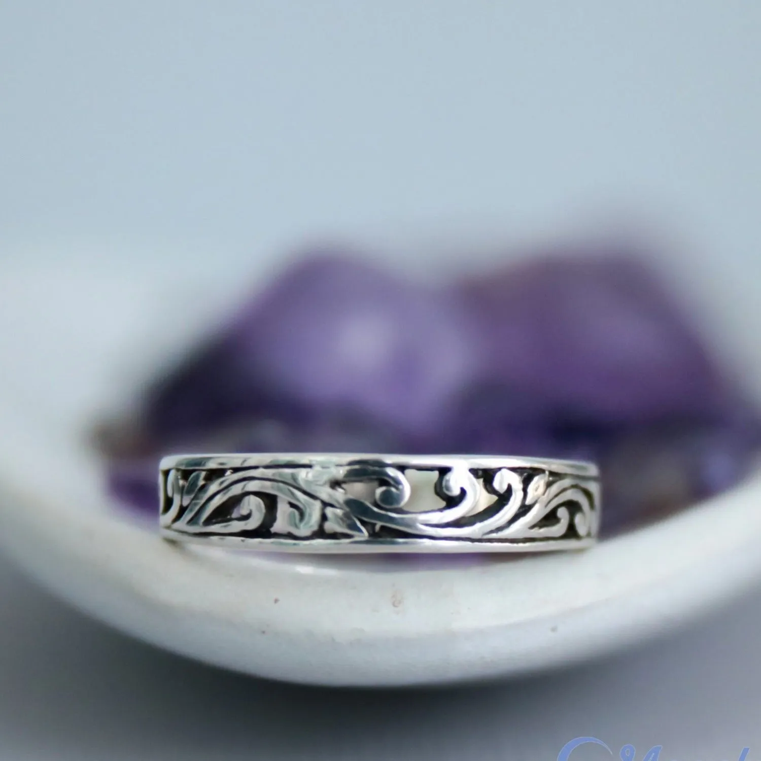 Bohemian Sterling Silver Womens Wedding Ring | Moonkist Designs